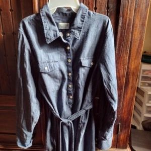 Long sleeve denim dress